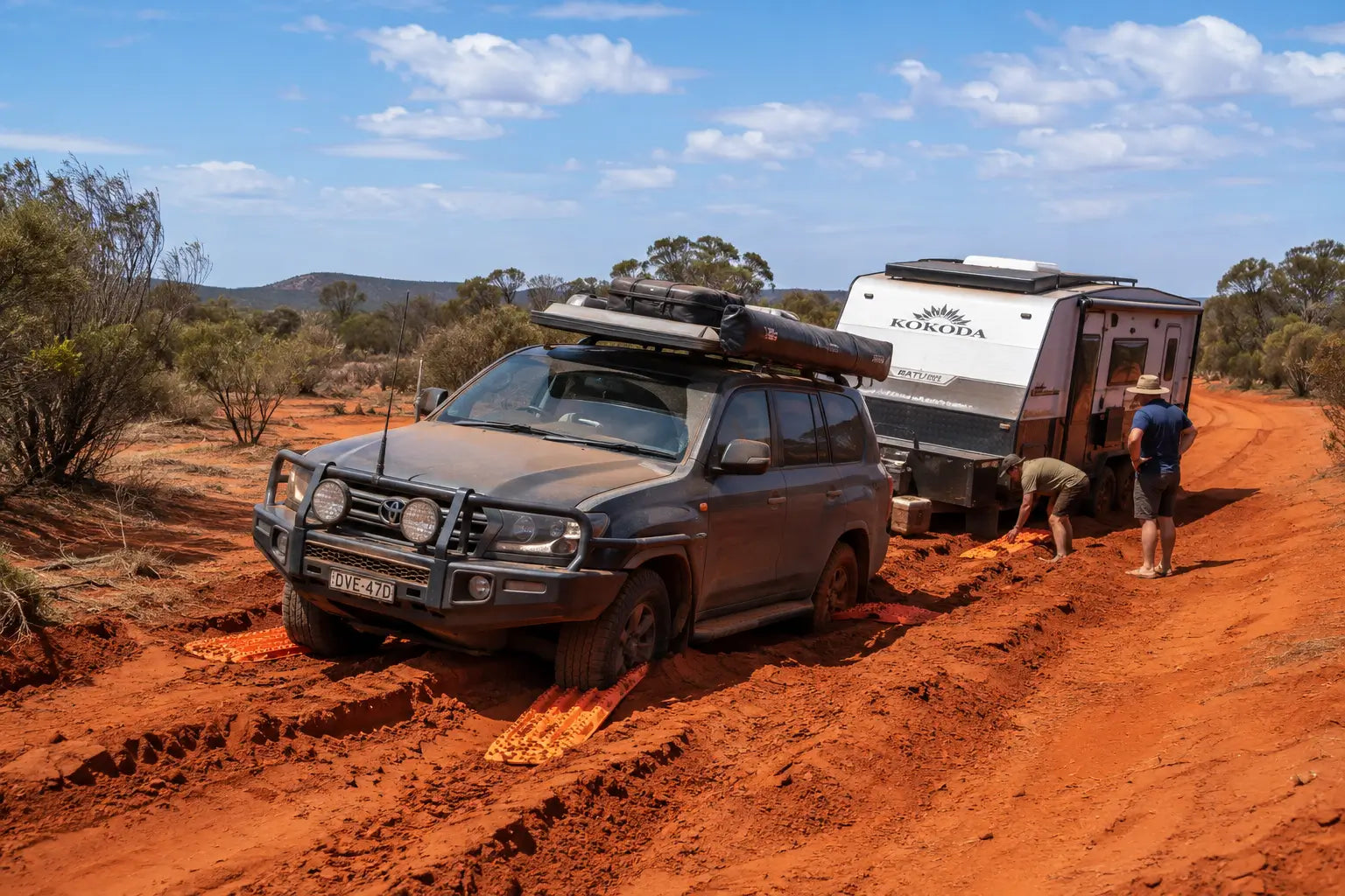 Caravan travelling through Australia